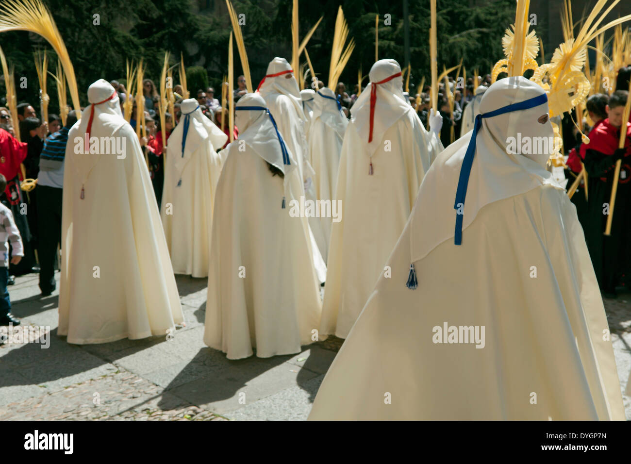 Palm Sunday procession during Semana Santa at Plaza de Anaya, Salamanca, Castilla y León, Spain. Stock Photo