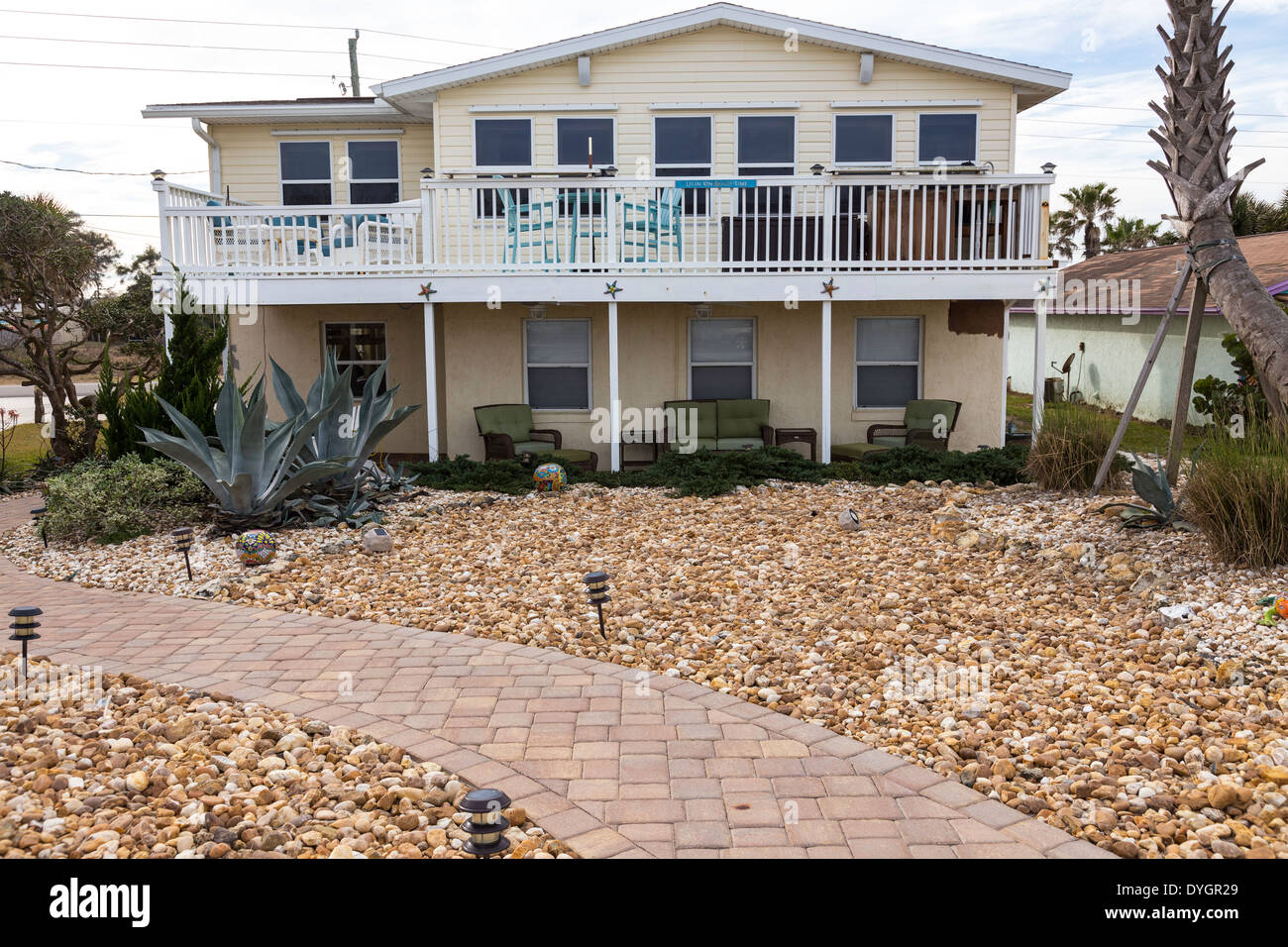 Beach Stilt Home Along A1A Highway Flagler Beach, Florida, USA Stock Photo Alamy