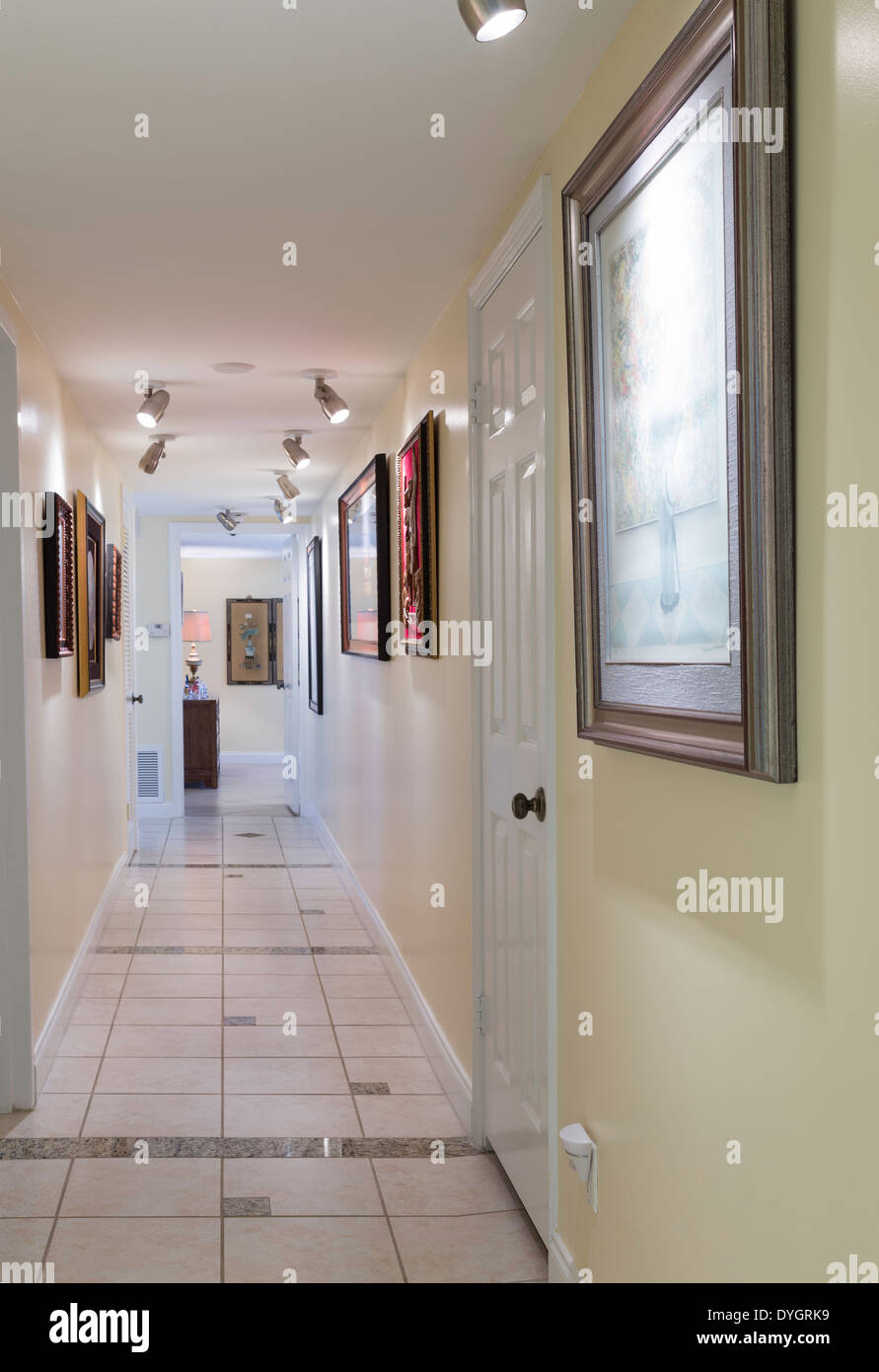 Residential Hallway Art Gallery, USA Stock Photo Alamy