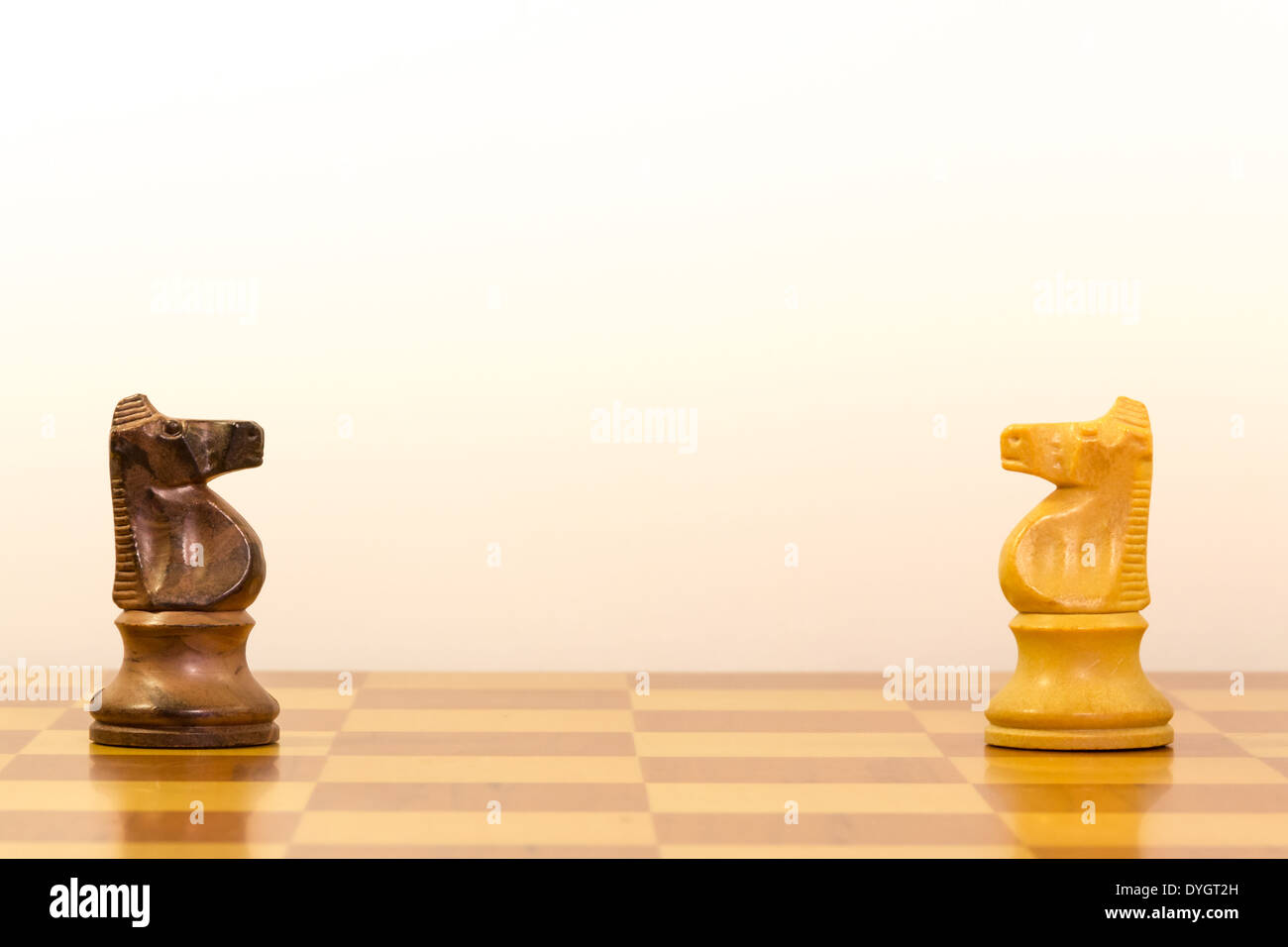 concept of competition in work with pawns of chess Stock Photo