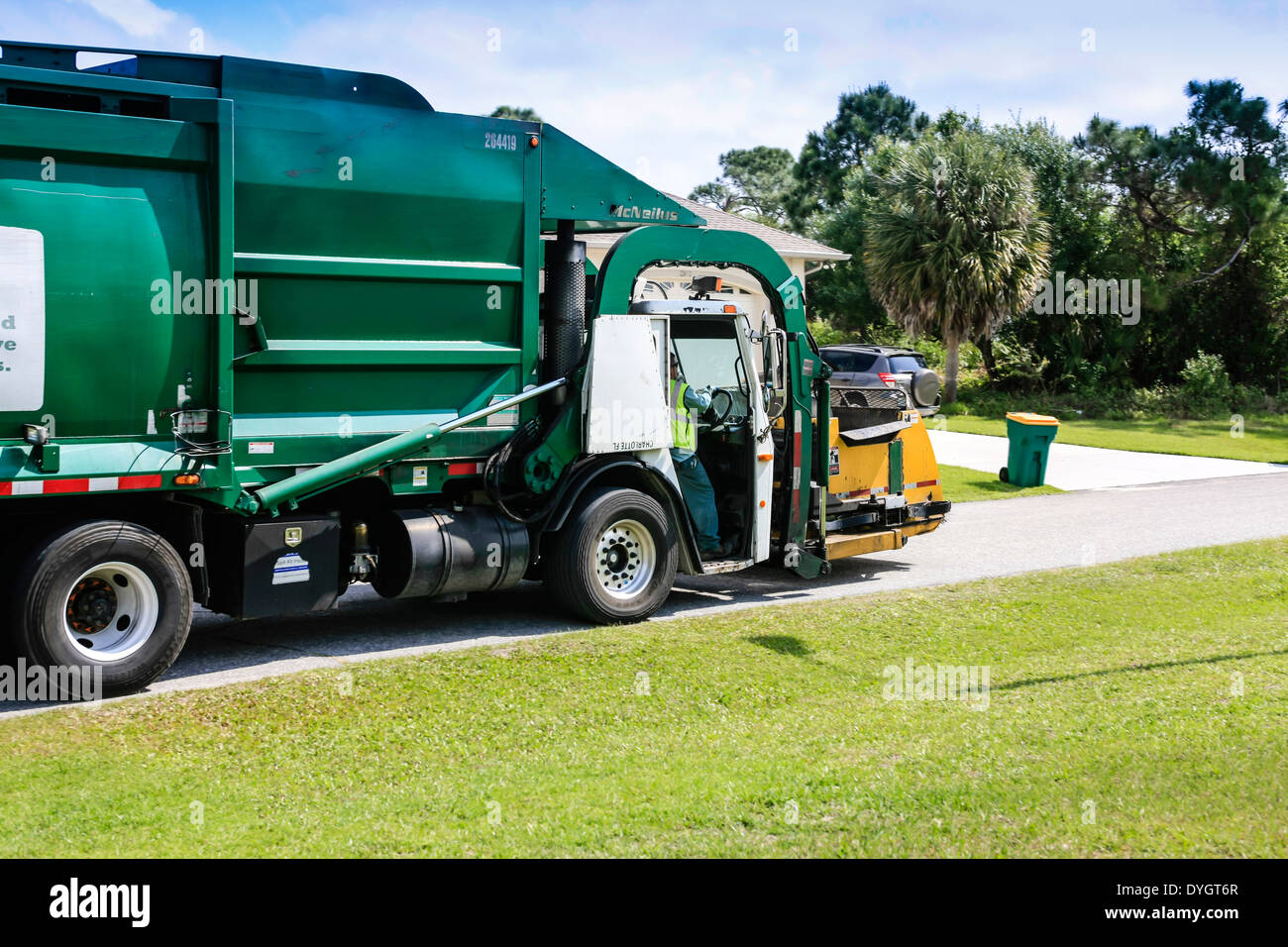 Residential trash collection day Stock Photo Alamy