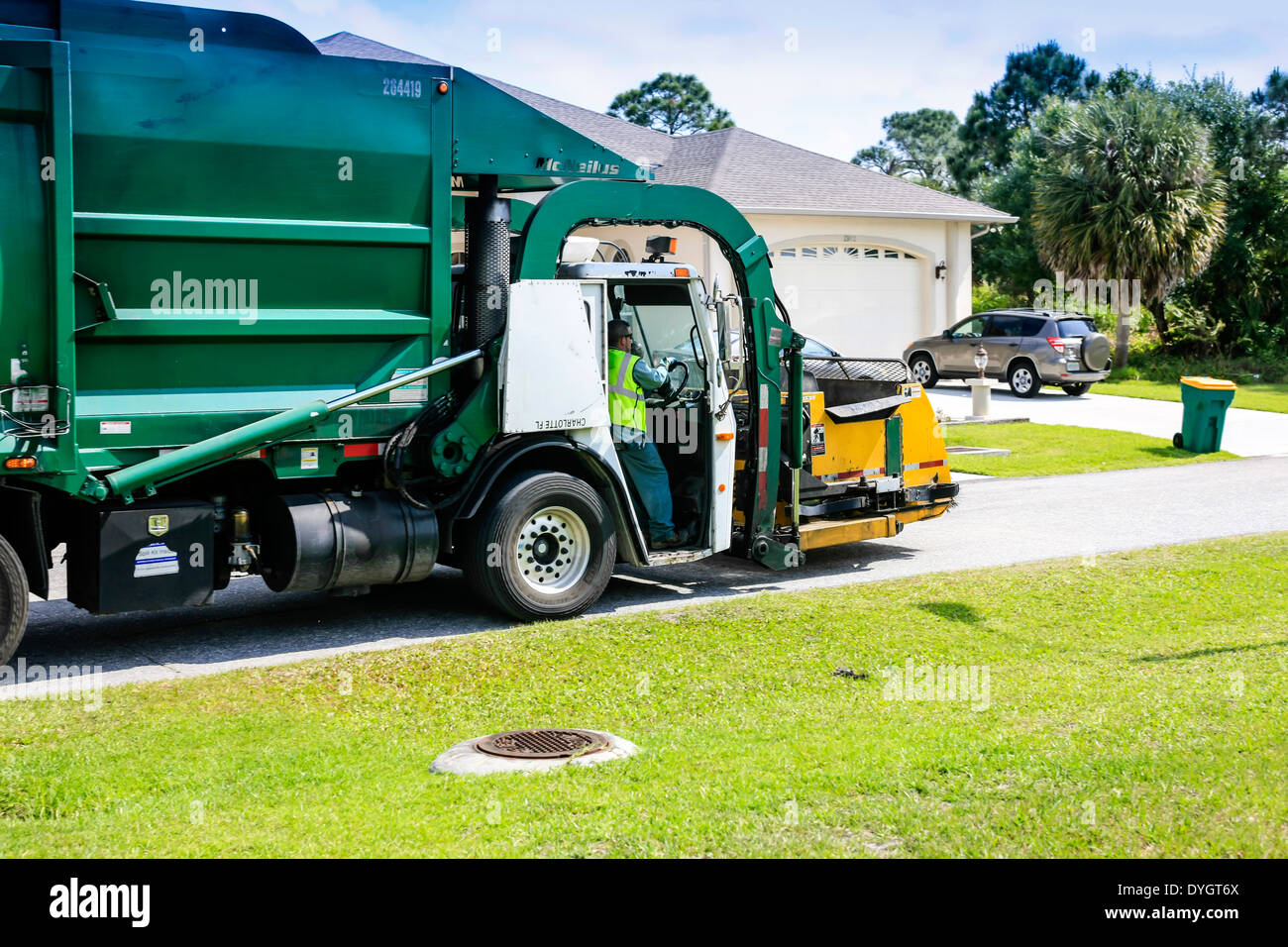 Residential trash collection day Stock Photo Alamy