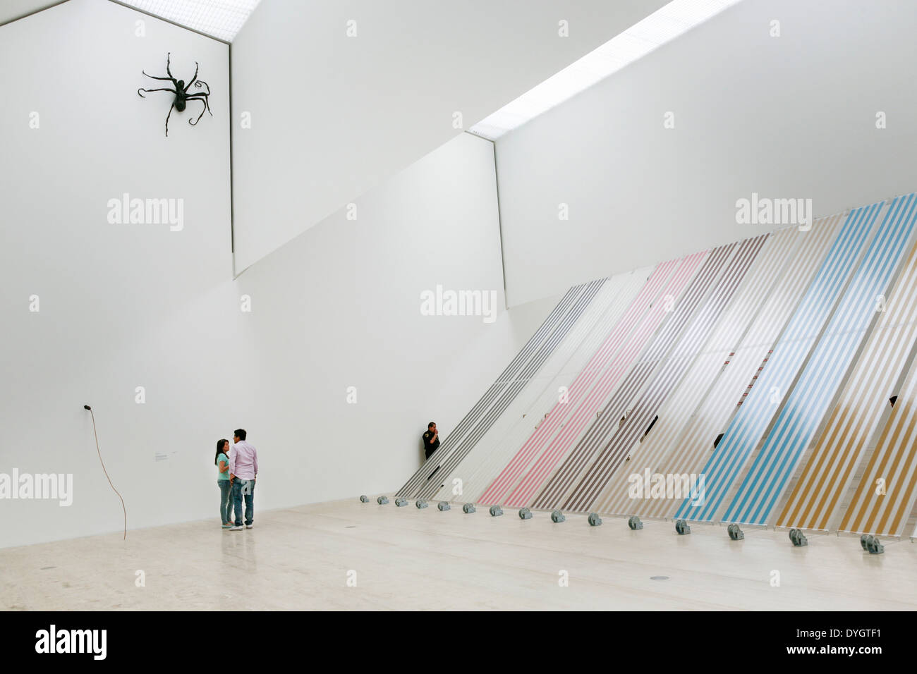 superb inaugural exhibition in lofty 3rd floor galleries Museo Jumex opened November 2013 includes sculpture by Louise Bourgeois Stock Photo