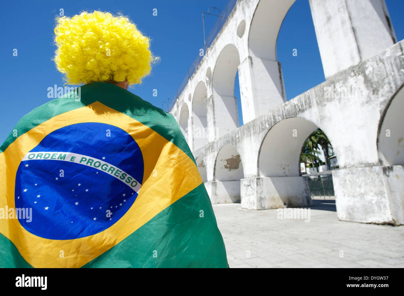 Brazil football green wig hi-res stock photography and images - Alamy