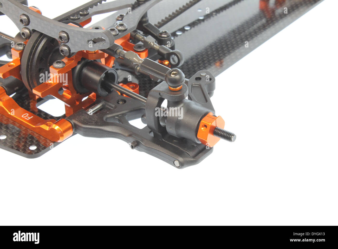 Front axle of an onroad competition touring car chassis in 110 scale