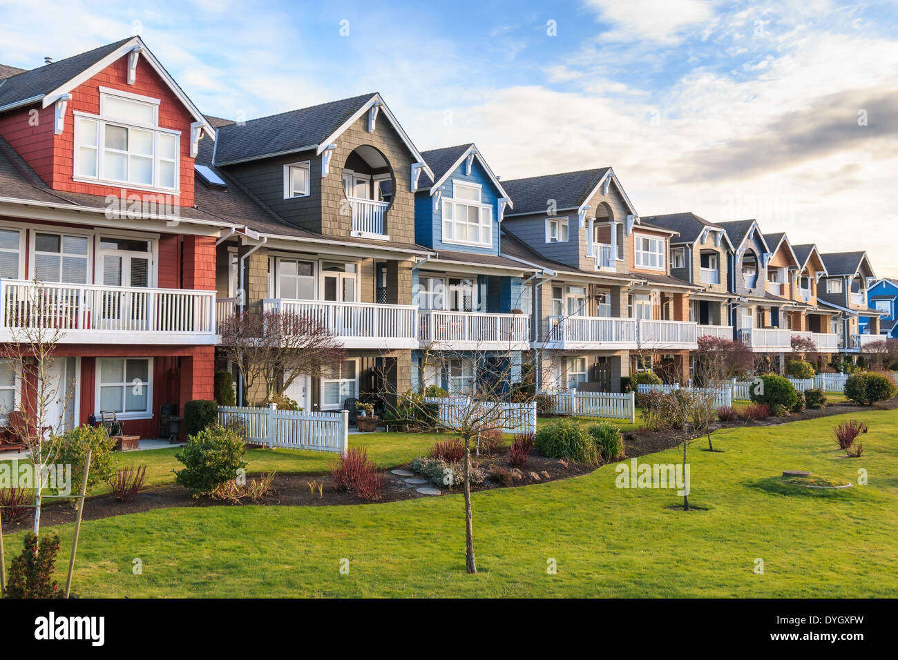 A row of a new houses in Richmond, British Columbia Stock Photo Alamy