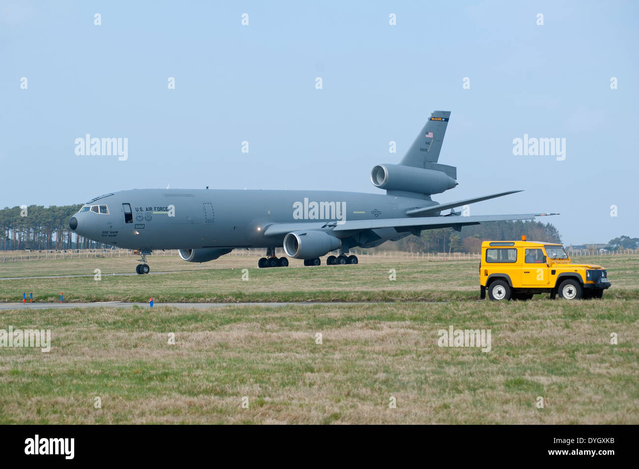 American McDonnell Douglas KC-10 Extender AMW Military Aircraft at RAF Lossiemouth, Scotland. SCO 9052. Stock Photo