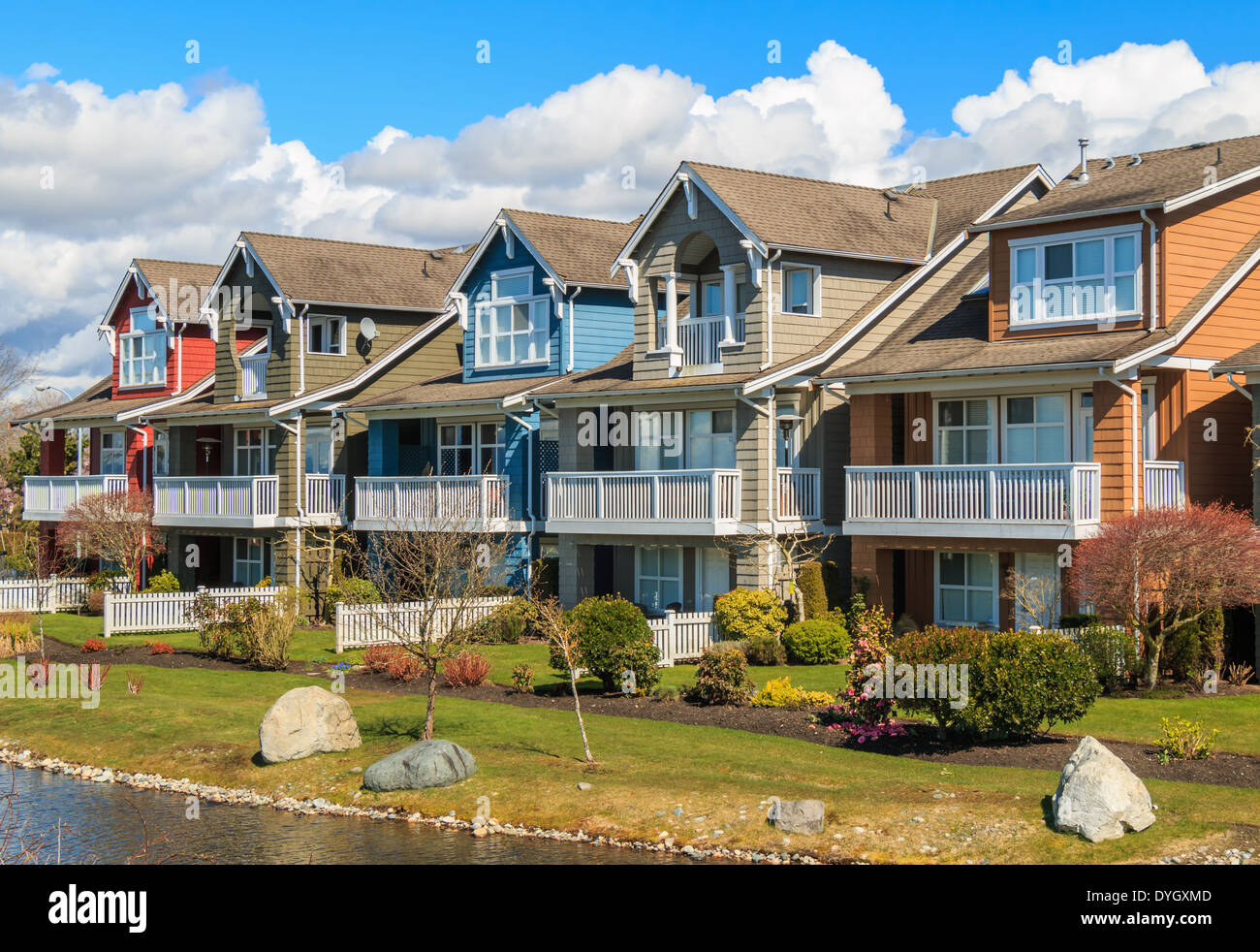 Row of the modern houses in British Columbia, Canada Stock Photo Alamy