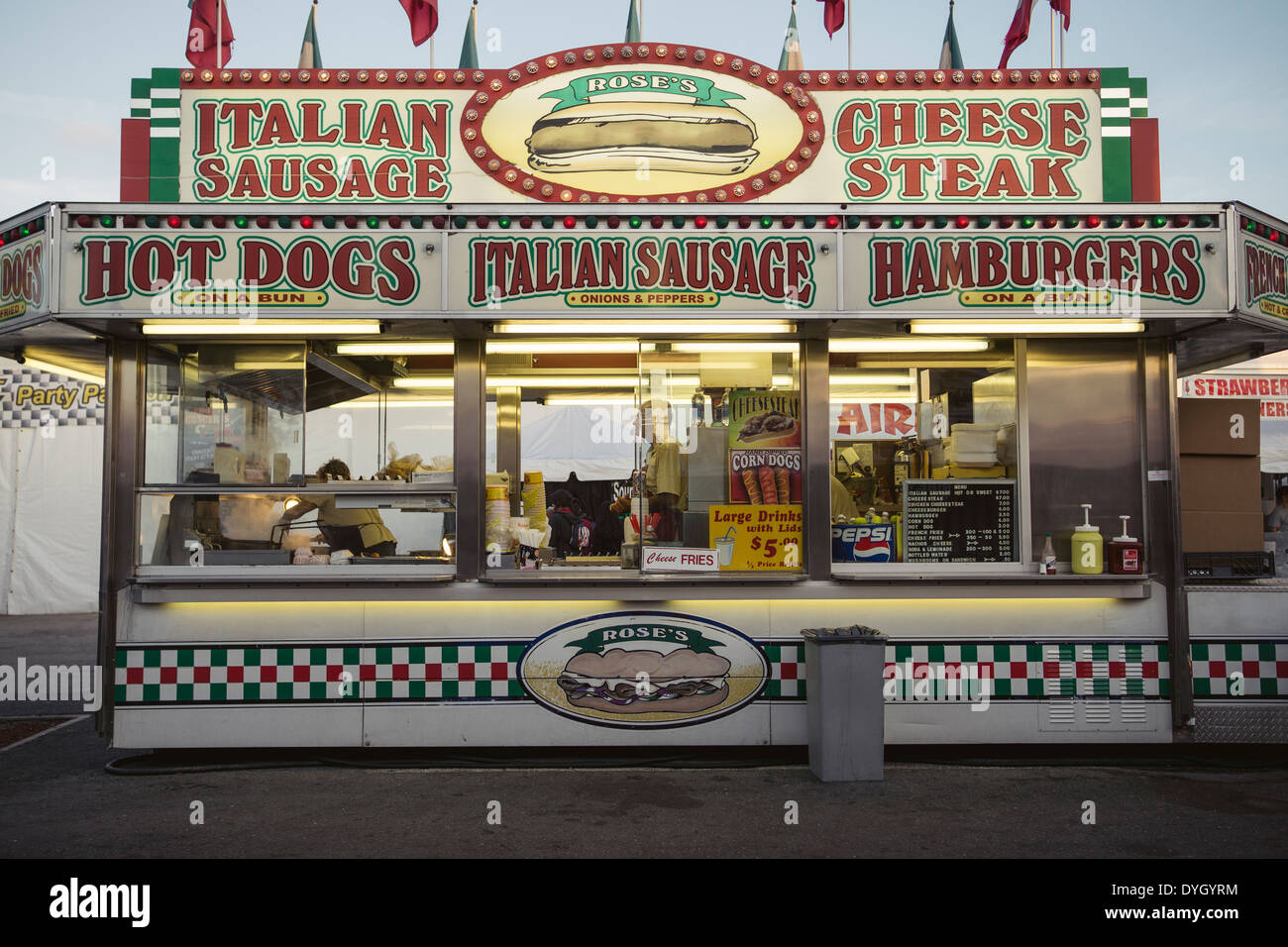 a food stall in an fun fair near the city of lake worth in the state cityoflakeworth