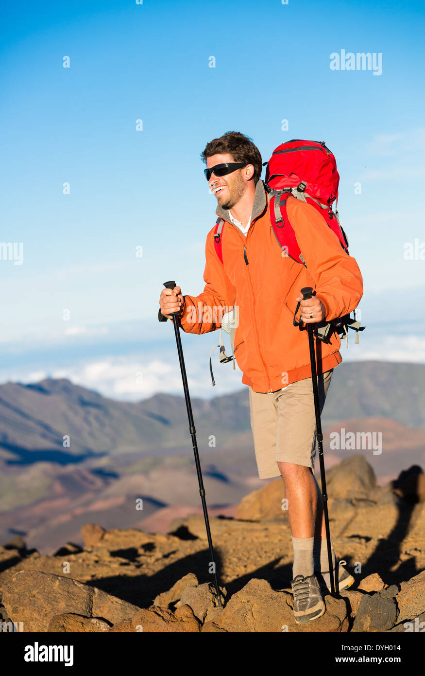 Young hiker on mountain peak hi-res stock photography and images - Alamy