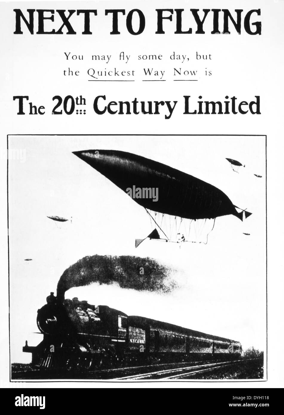 Advertisement for the 20th Century Limited Express Passenger Train, USA, circa 1905 Stock Photo