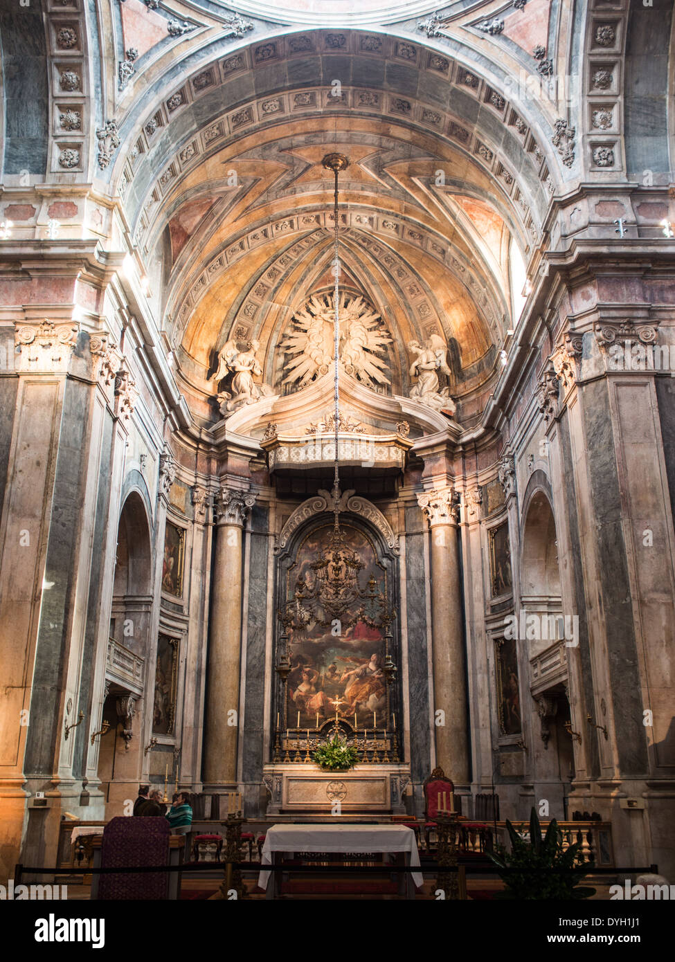 Main altar of Estrela Basilica Stock Photo