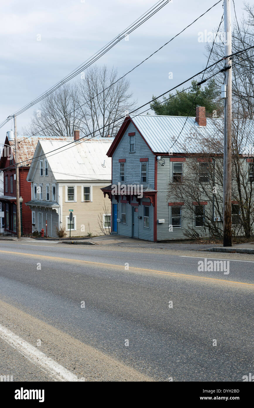 Buildings on a street in Bridgeton Maine Stock Photo Alamy