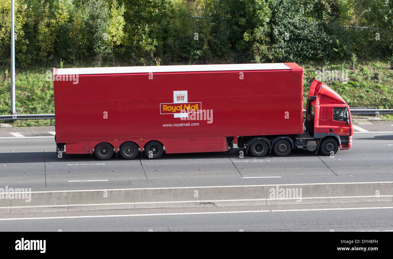 Royal Mail Plc lorry on a motorway Stock Photo