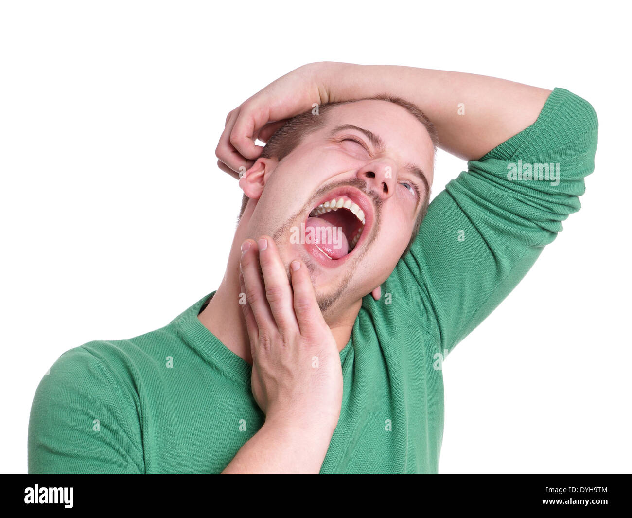 young man grimacing Stock Photo