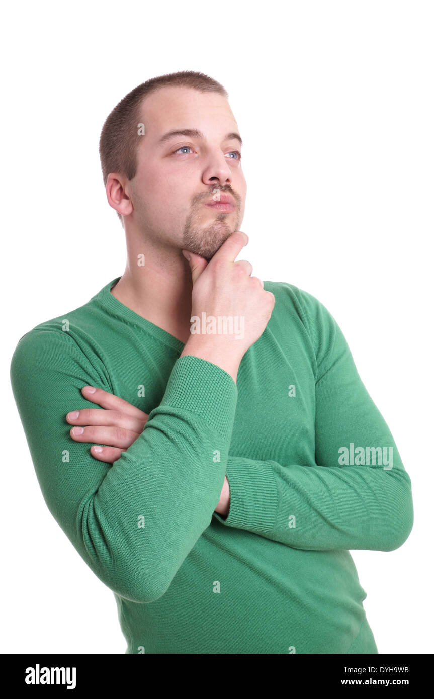 young man thinking Stock Photo Alamy