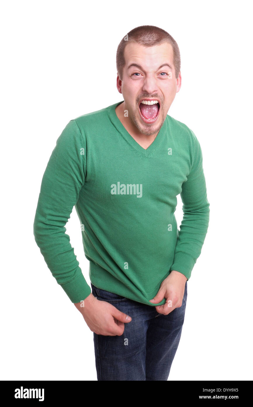 young man screaming Stock Photo