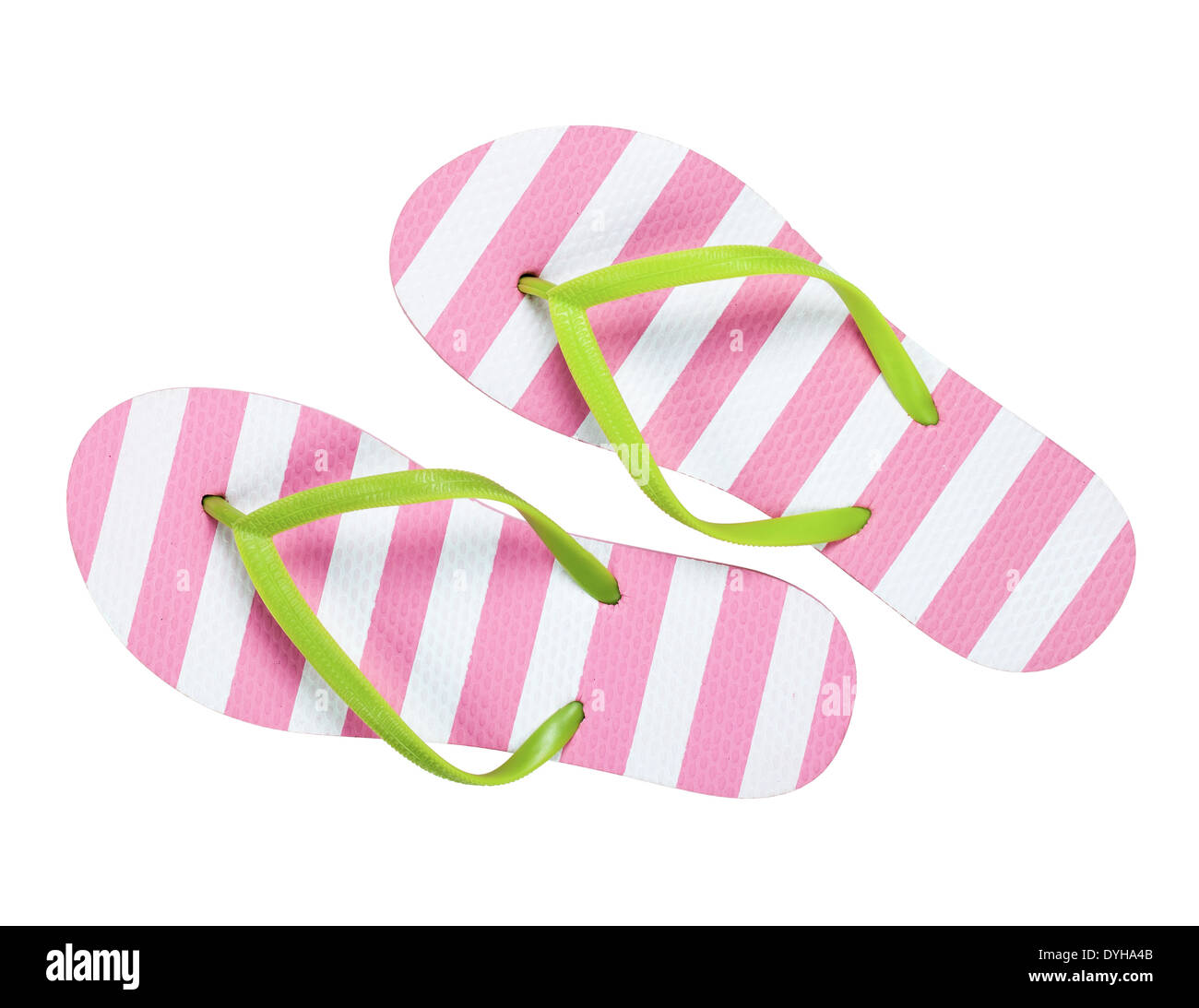 Summer flip flops isolated on white background. Top view Stock Photo ...
