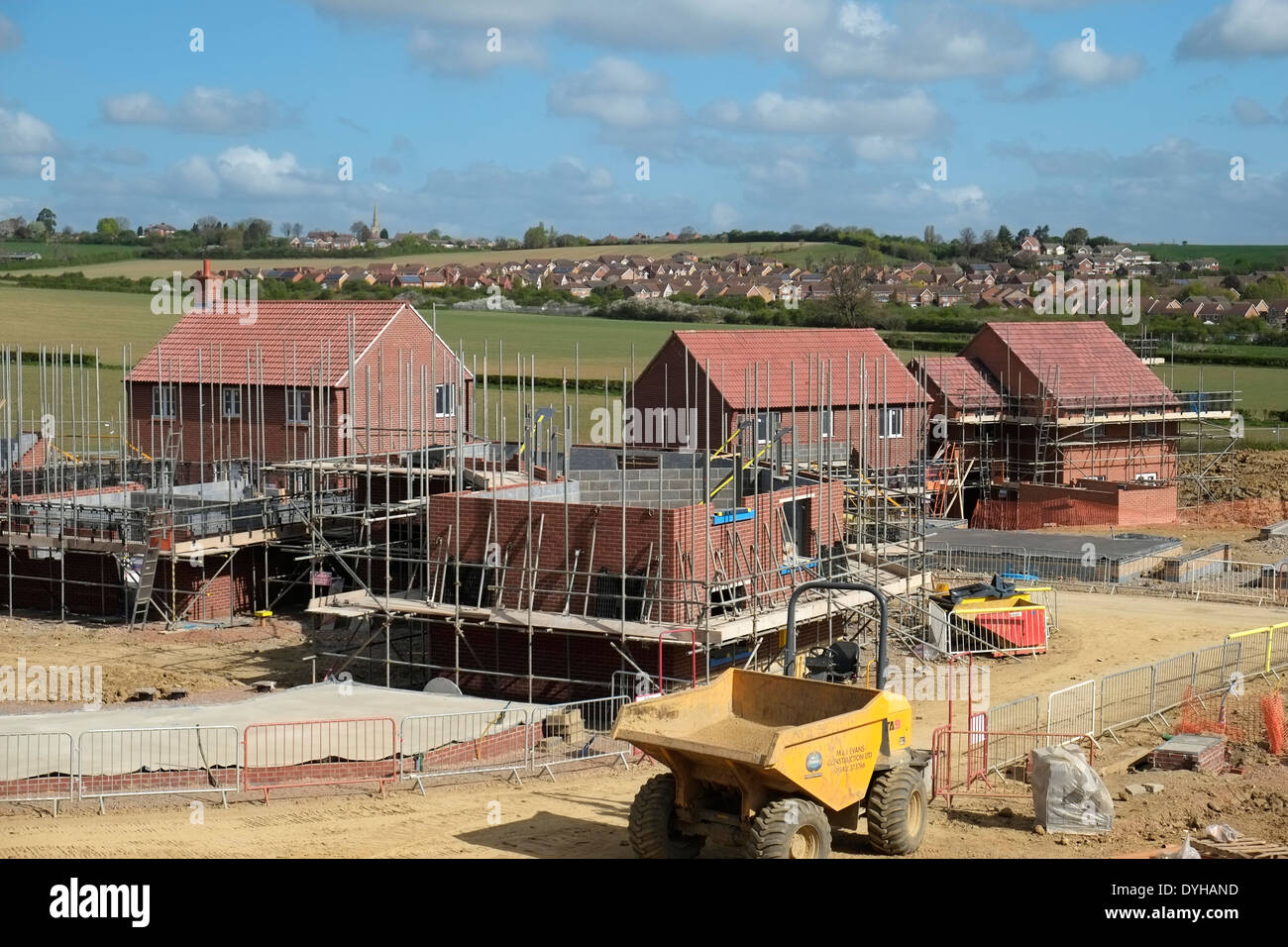Construction of new housing estate, Grantham Lincolnshire, England, UK