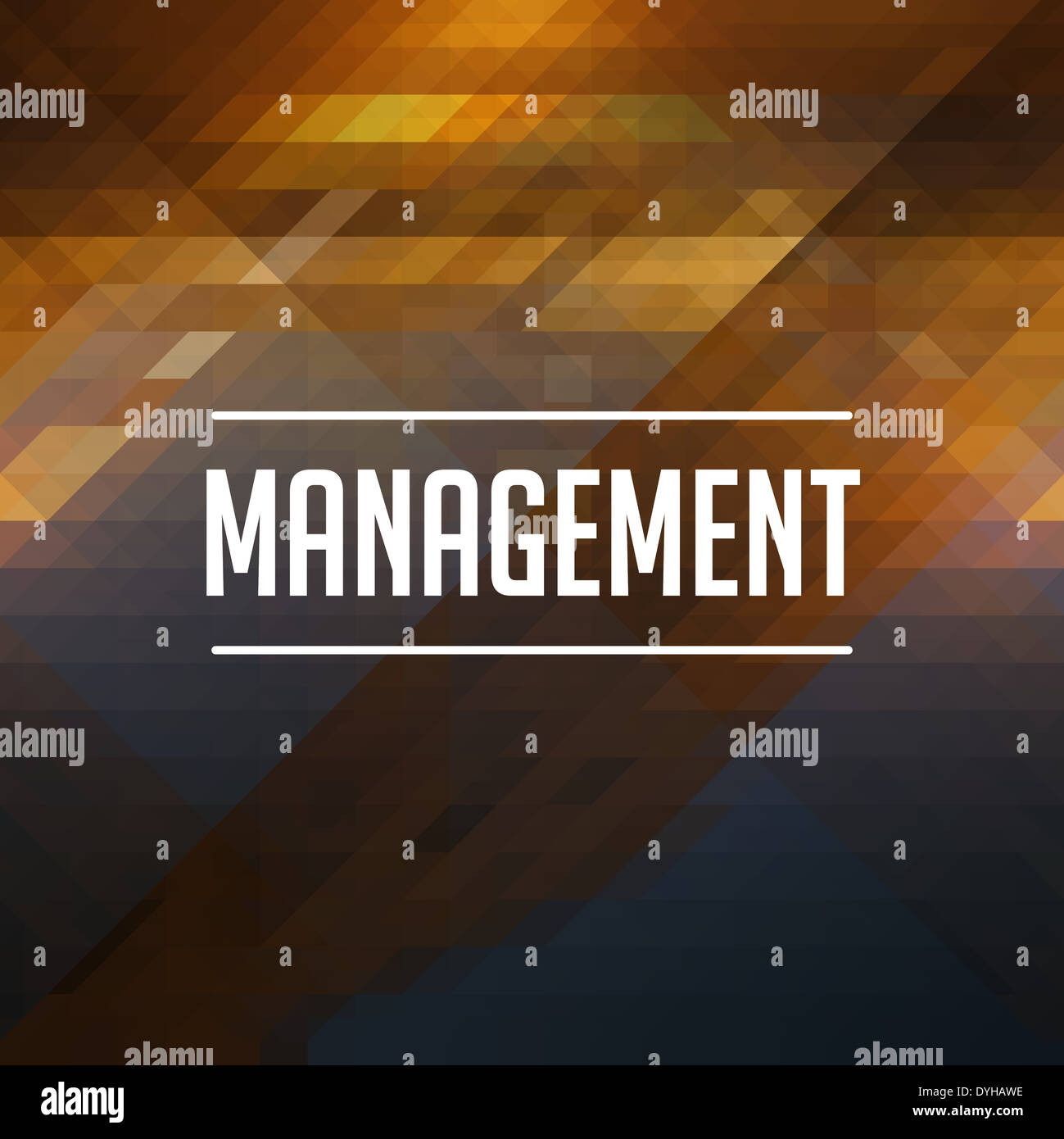 Management Concept. Retro design. Hipster background made of triangles, color flow effect. Stock Photo