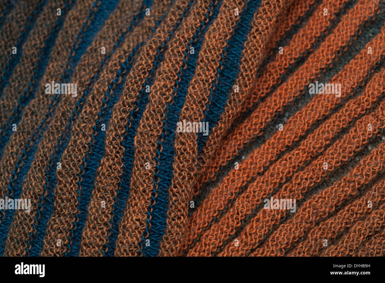 two-sided ribbed knitted scarf background Stock Photo