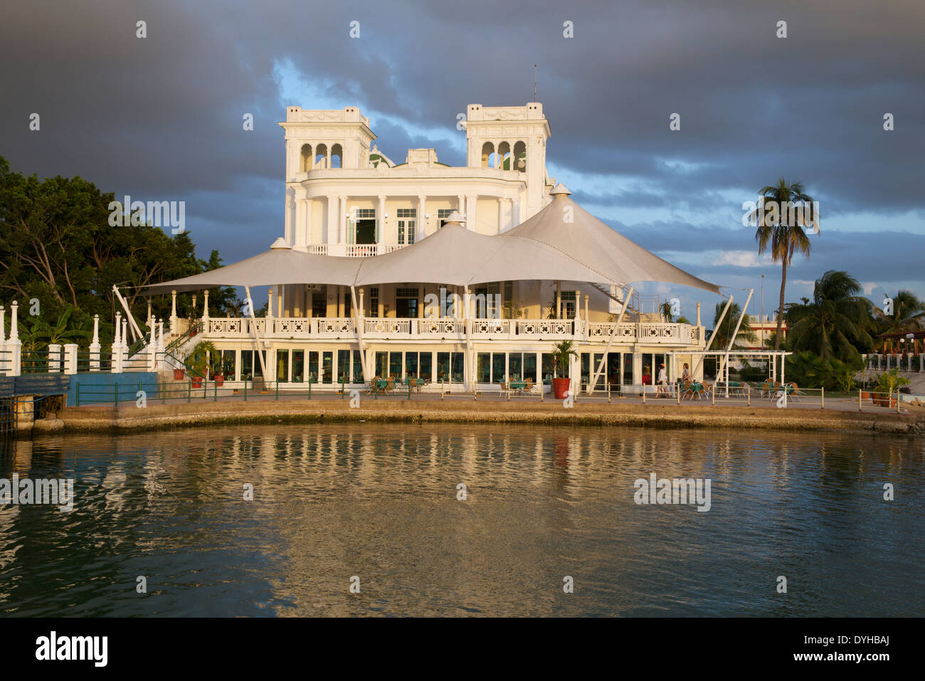 Setting sun Cienfuegos Club Punta Gorda Cienfuegos Cuba Stock Photo