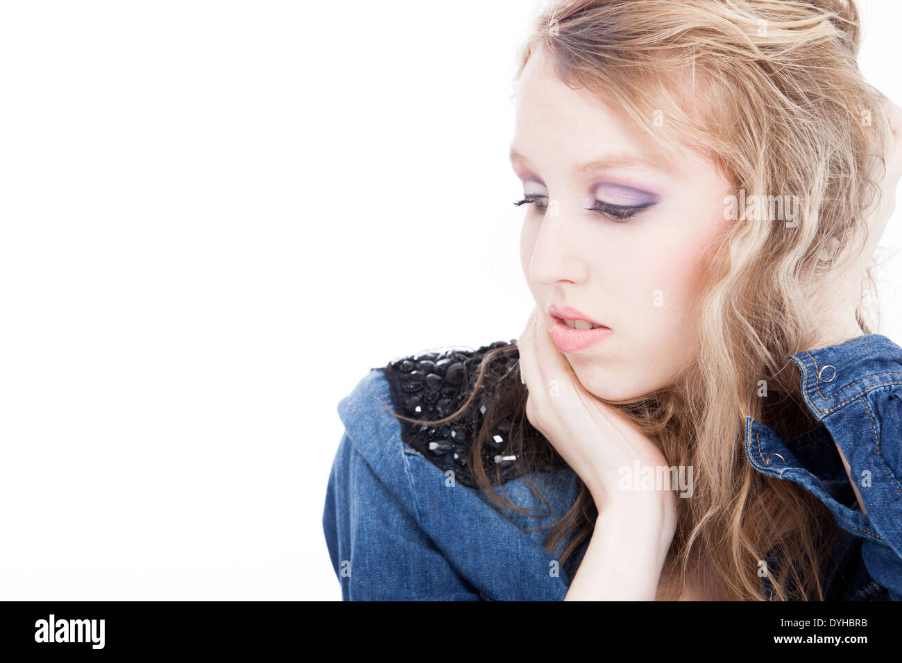 Sad face depressed young blond hi-res stock photography and images - Alamy