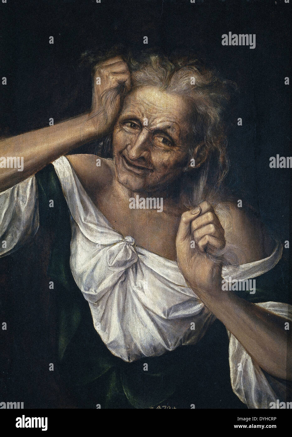 Quentin Massys An Old Woman Tearing at Her Hair Stock Photo