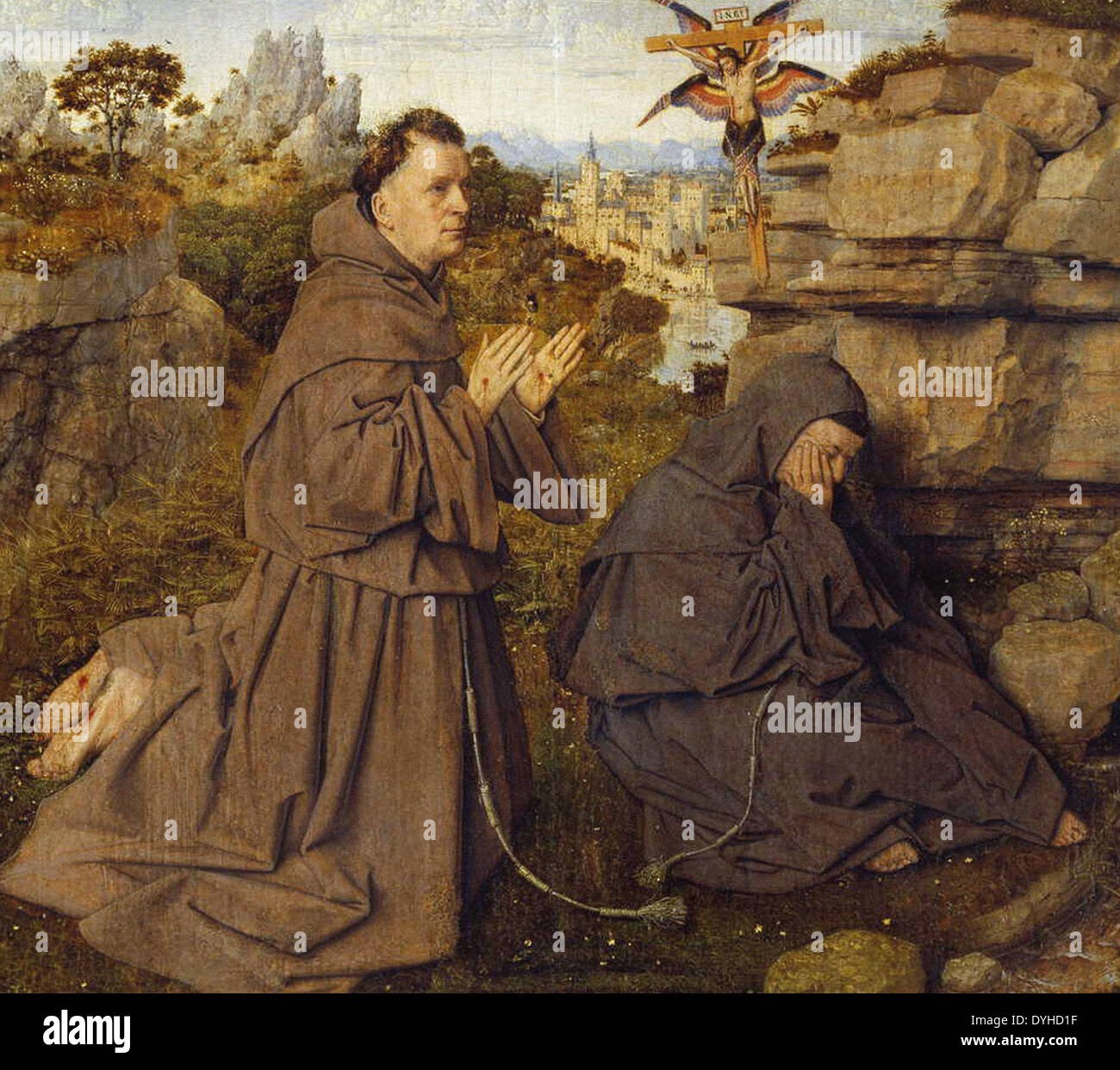 Jan van Eyck St. Francis Receiving the Stigmata Stock Photo