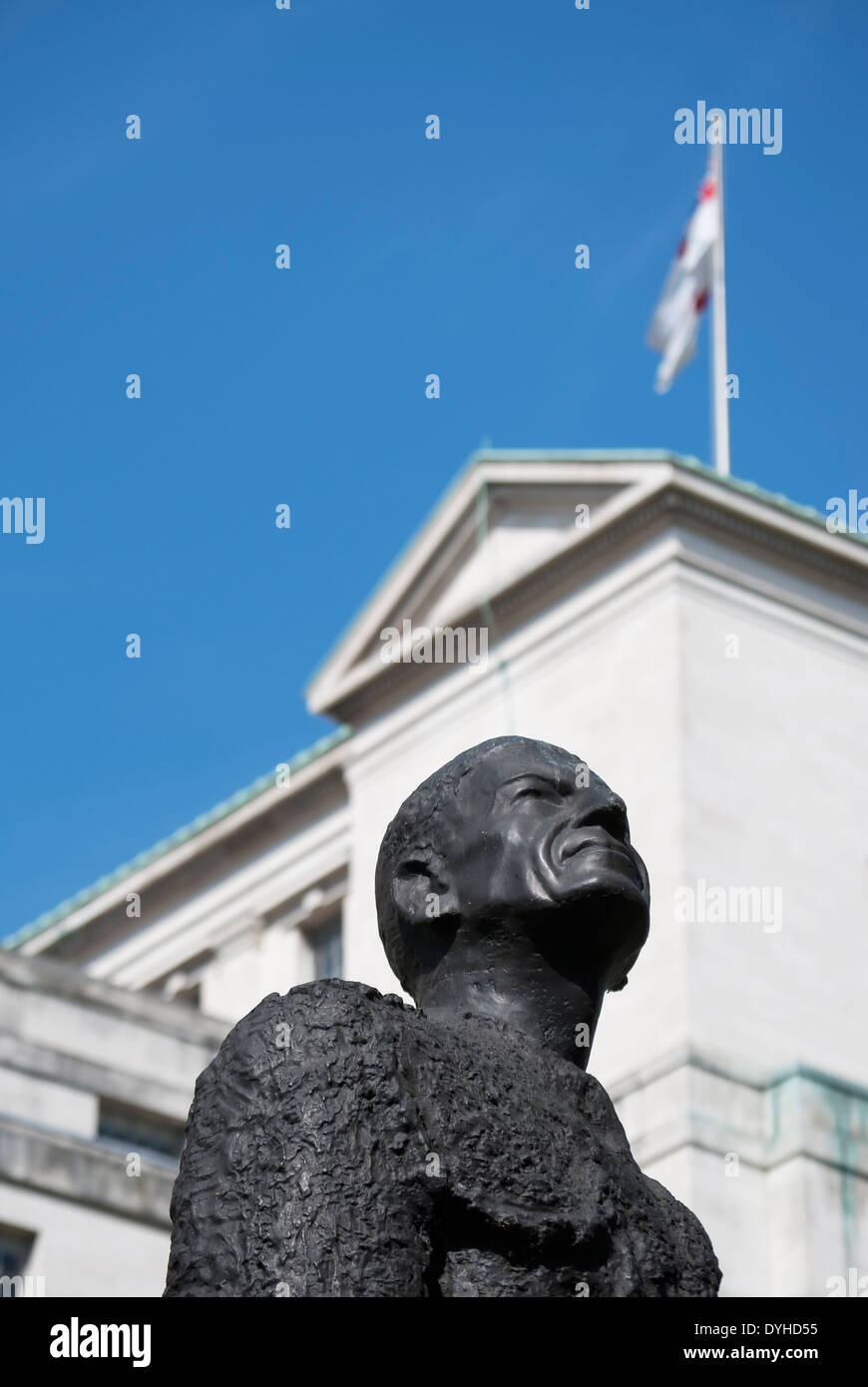 detail of the bronze statue of charles portal, lord portal of