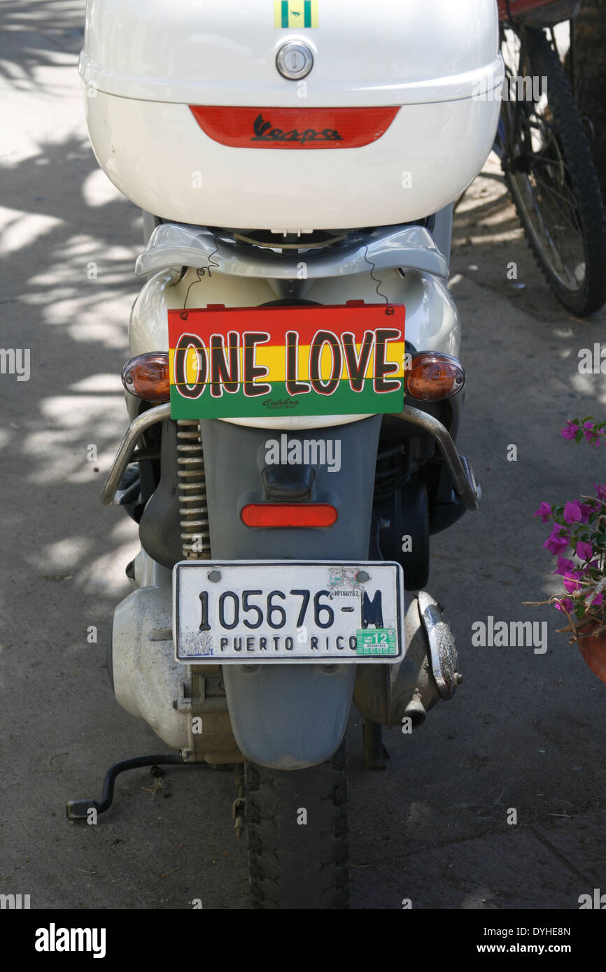 Isla Culebra Puerto Rico USA territory One Love Vespa motorscooter