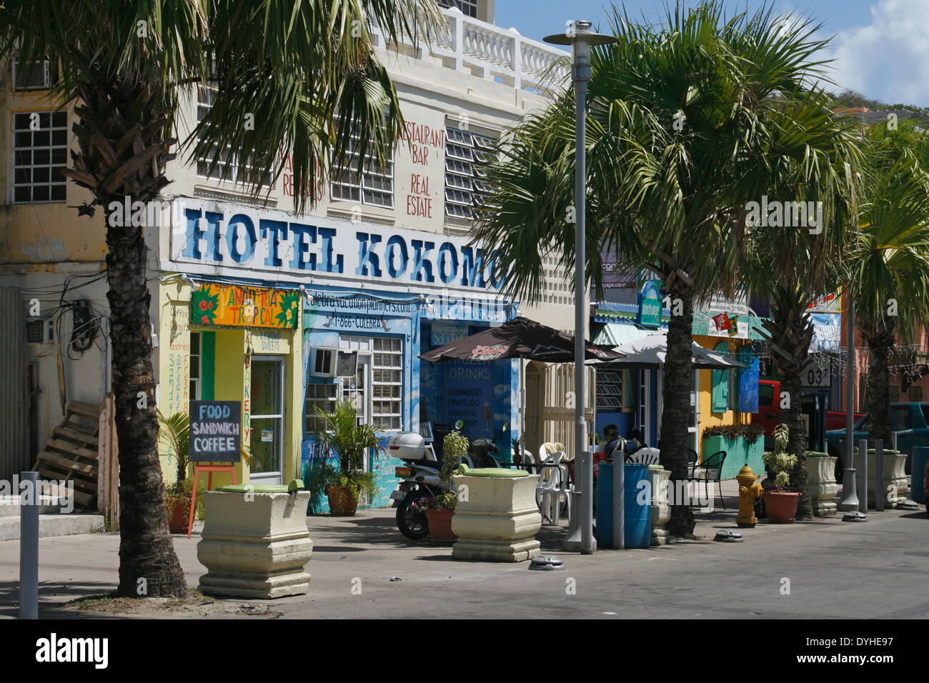 Isla Culebra Puerto Rico USA territory Hotel Kokomo street scene Stock Photo