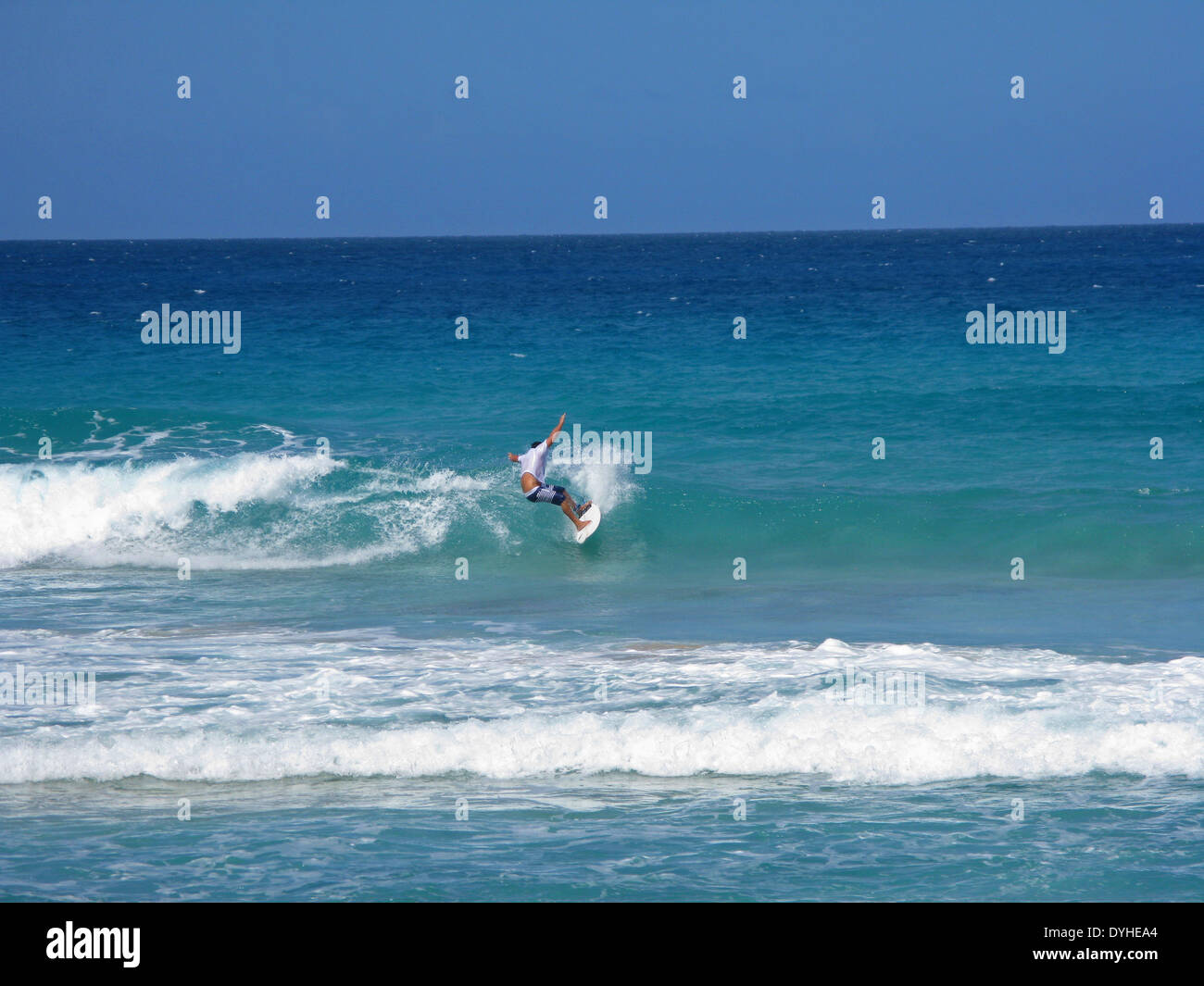 Isla Culebra Puerto Rico USA territory surfer Zoni Beach Stock Photo