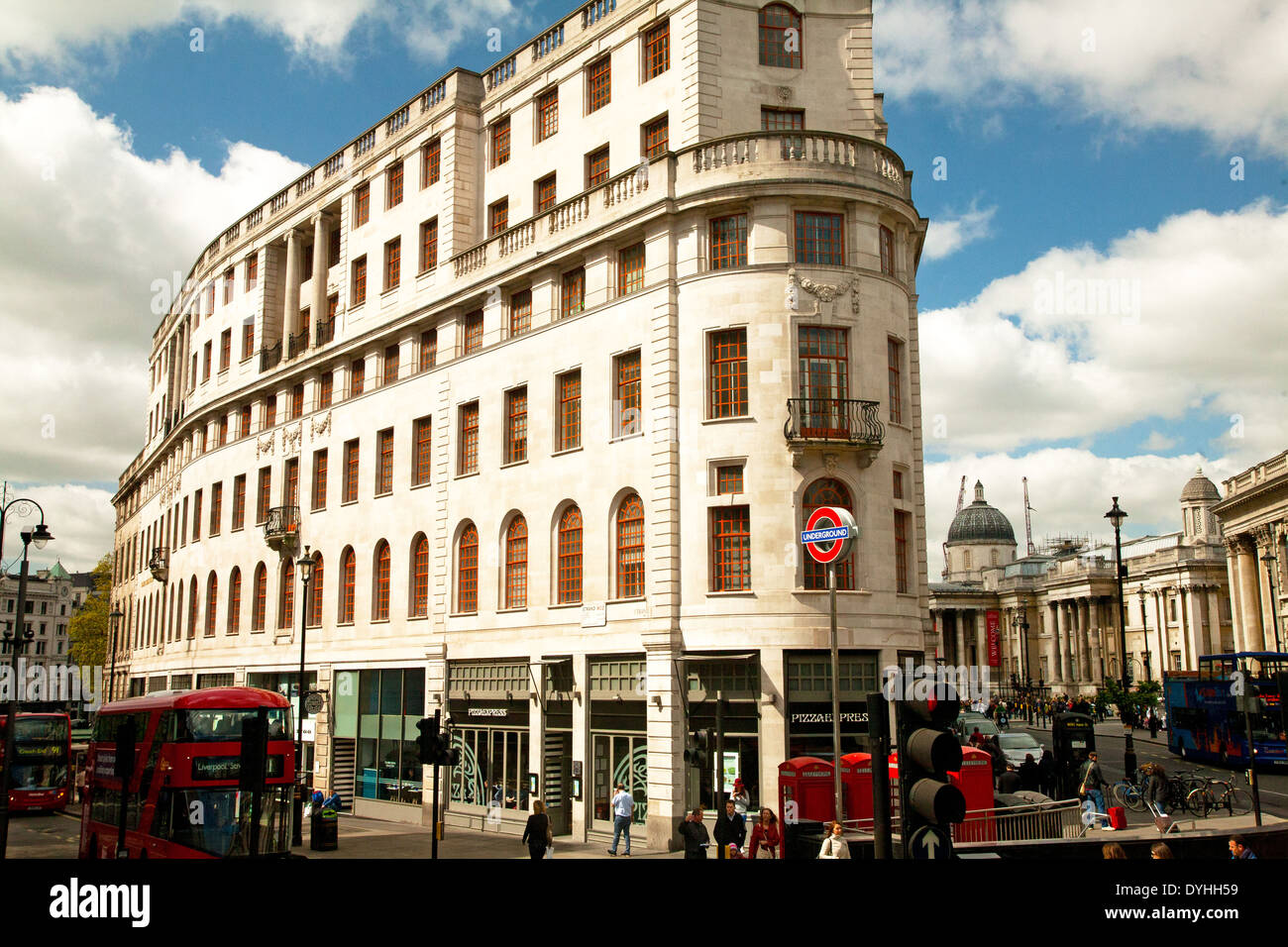 London street view near National Gallery,UK Stock Photo