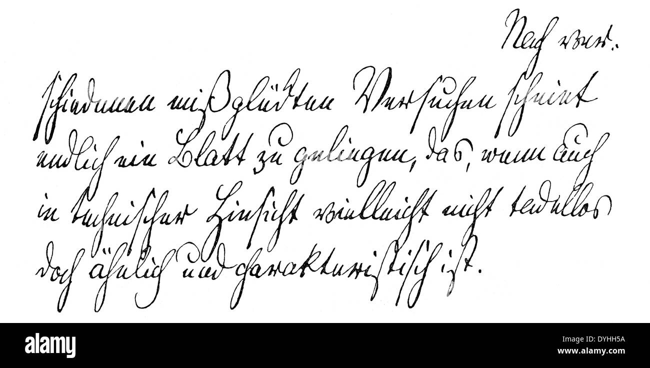 manuscript by Francis Emanuel August Geibel, 1815 - 1884, a German poet, Stock Photo