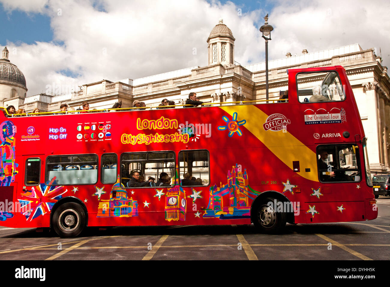 Open top London Tourist bus Stock Photo