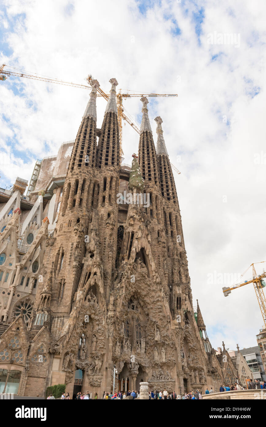 Sagrada Familia, iconic Cathedral building in Barcelona. Antoni Gaudi ...