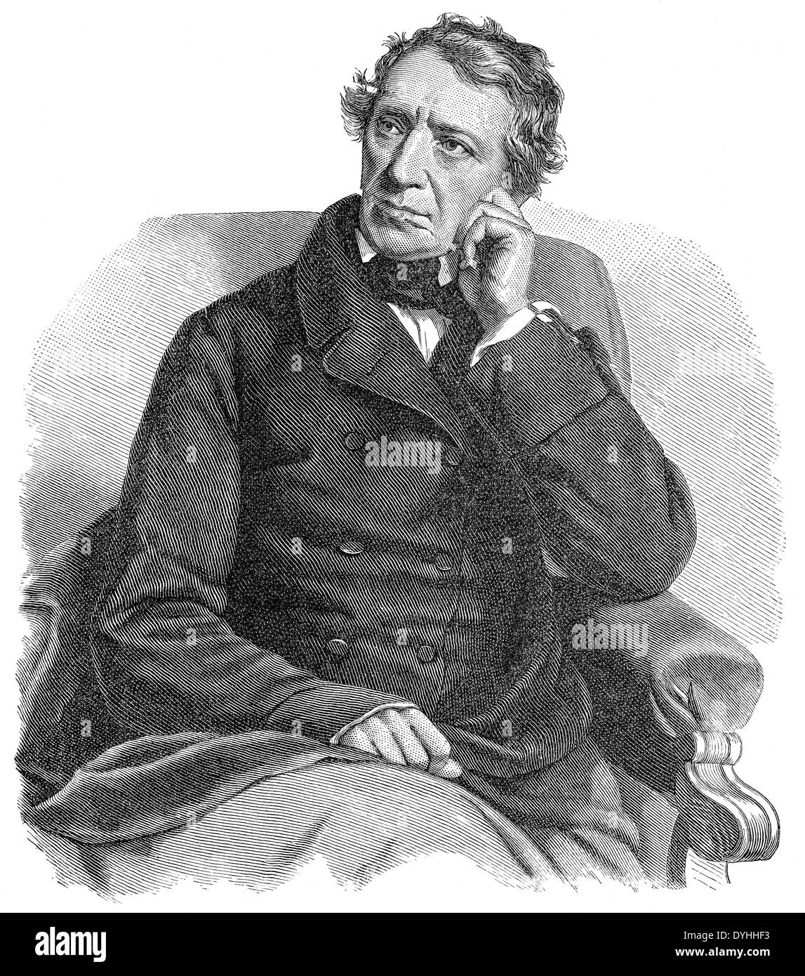 Franz Grillparzer, 1791 - 1872, an Austrian writer, Austrian national poet, Stock Photo