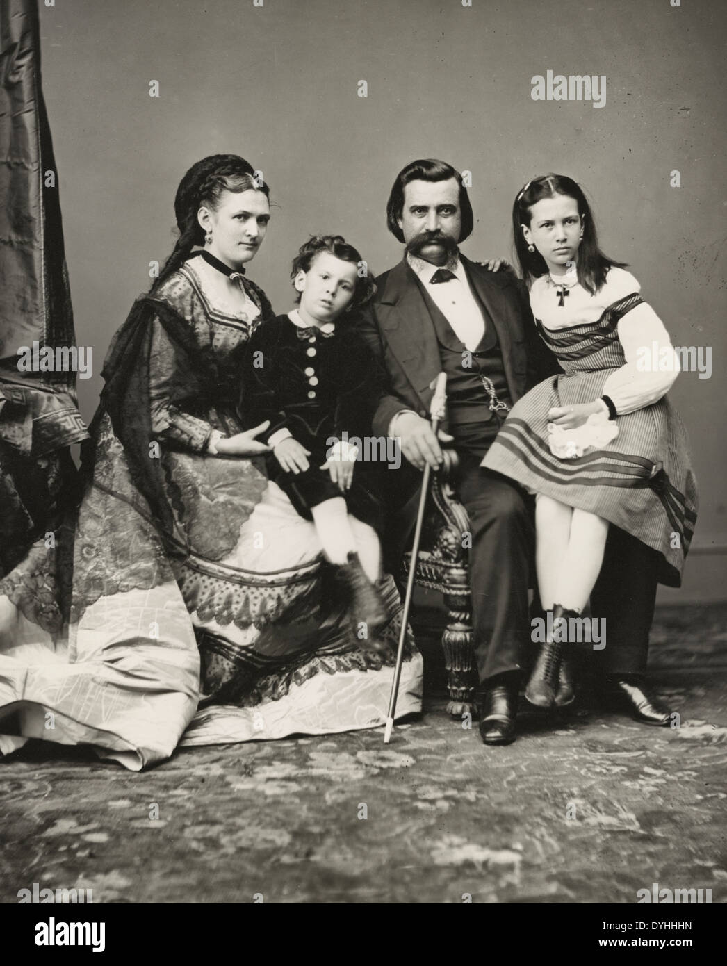 John Alexander Logan and family ... Logan was U.S. Senator from 1871-1885, circa 1870 Stock Photo