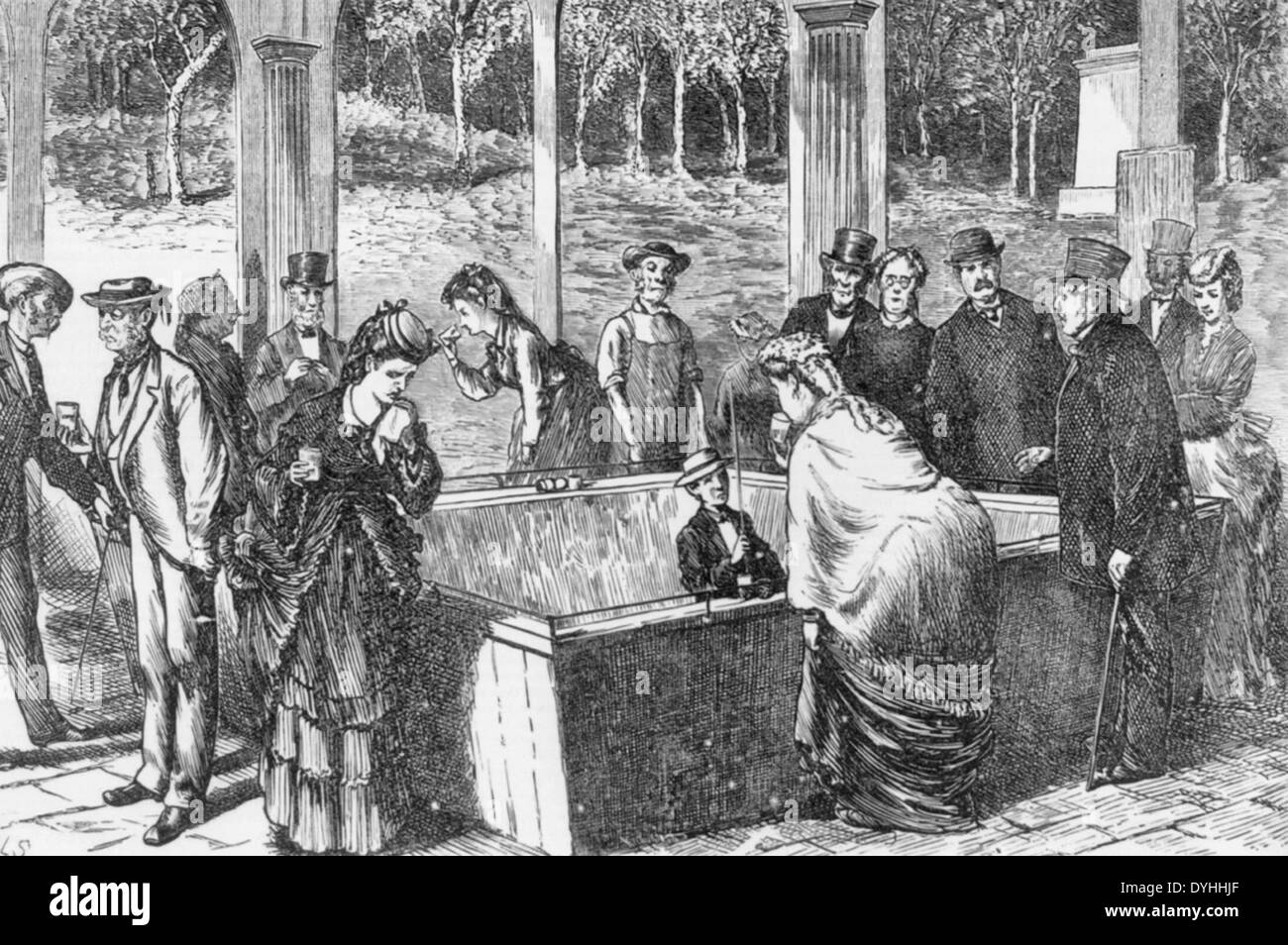 At Saratoga - Drinking at Congress Spring, Saratoga Springs, New York, 1871 Stock Photo