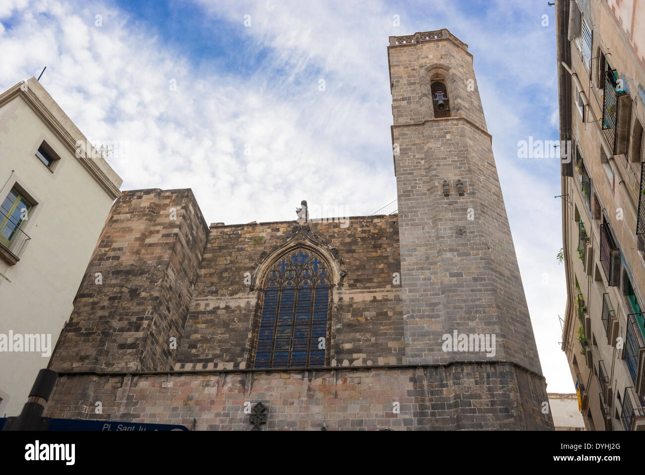 Barcelona: Gothic Cathedral of Santa Eulalia in Barri Gotic district (Gothic Quarter). Barcelona, Catalonia, Spain Stock Photo
