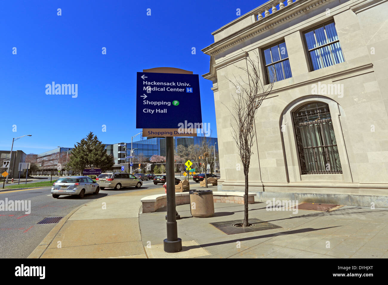 Entering downtown Hackensack New Jersey Stock Photo Alamy