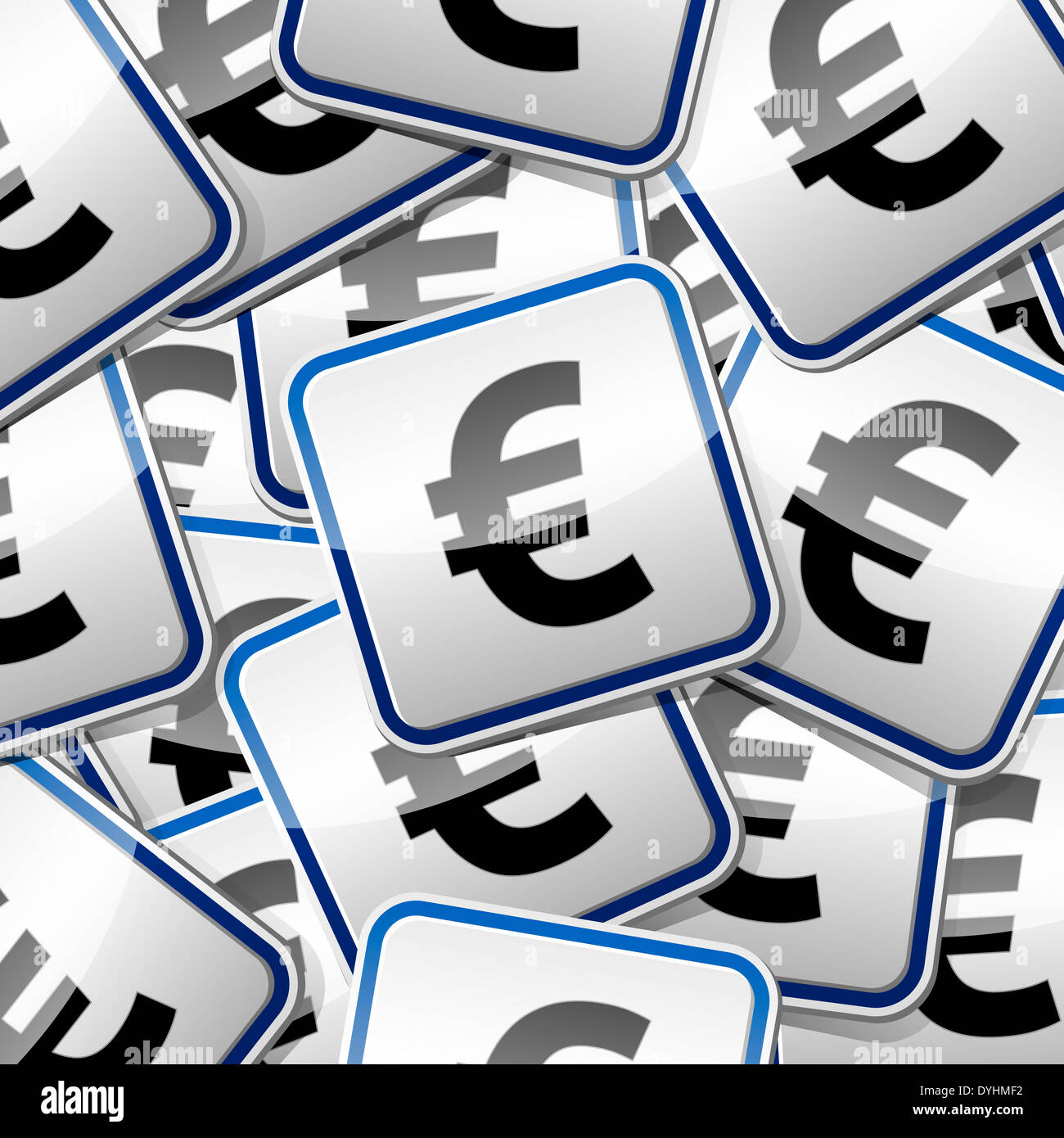 Euro money sign sticker collection. Stock Photo