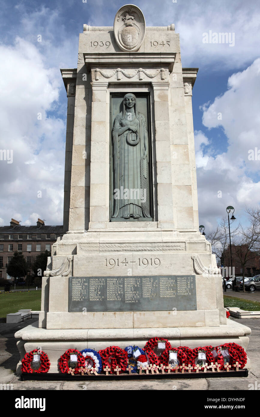 War Memorial in honour of the fallen of World War One in Birkenhead, United Kingdom. Stock Photo