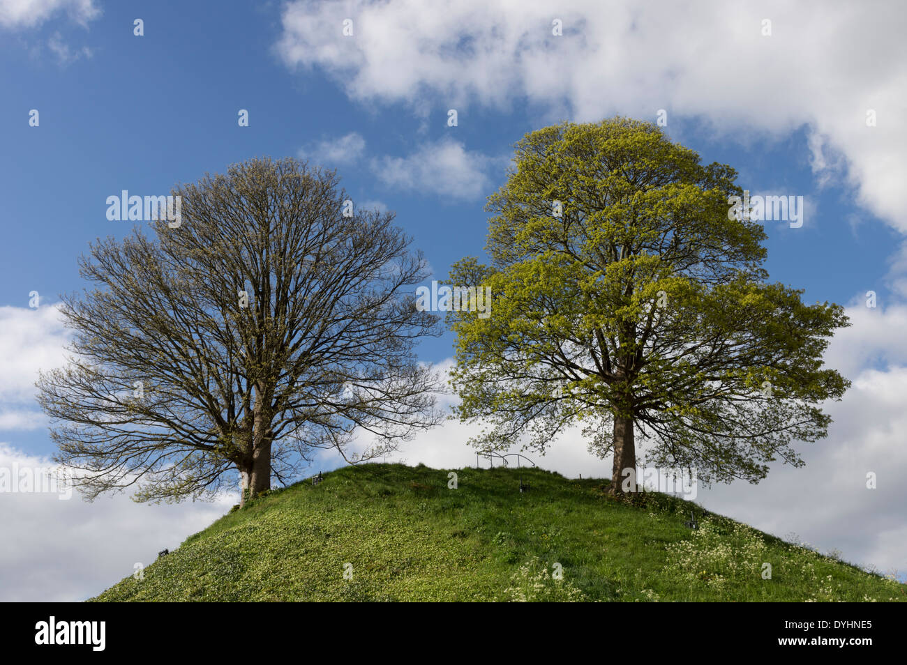 The castle mound in Oxford city centre Stock Photo