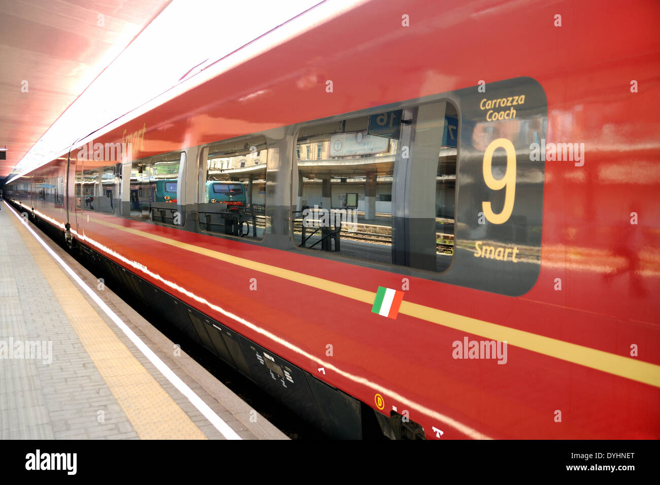 Italo's wagons in the Porta Garibaldi train station (Milan). Wagons view  Stock Photo - Alamy