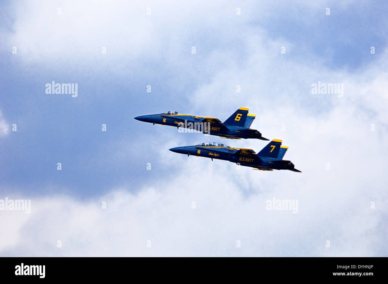 Blue Angels F/A-18 Fighter Jet Practicing for Thunder Over Louisville in Louisville, Kentucky Stock Photo