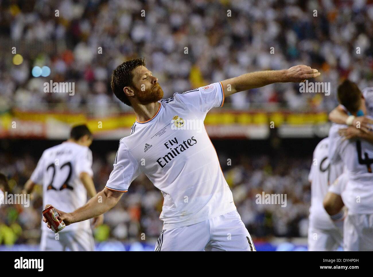 Mestalla, Valencia, Spain. 16th Apr, 2014. Copa Del Rey Cup final. Barcelona versus Real Madrid. Xabi Alonso © Action Plus Sports/Alamy Live News Stock Photo