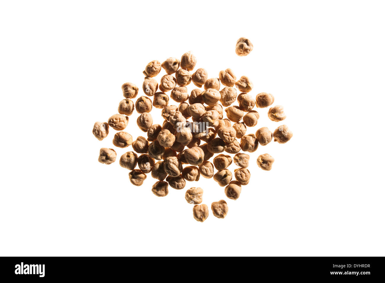 Pile of Garbanzo Beans on White Background Stock Photo