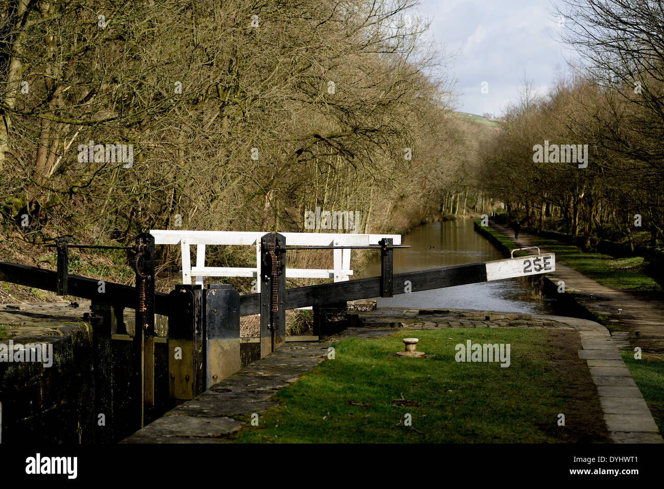 A lock on the canal near Huddersfield Stock Photo